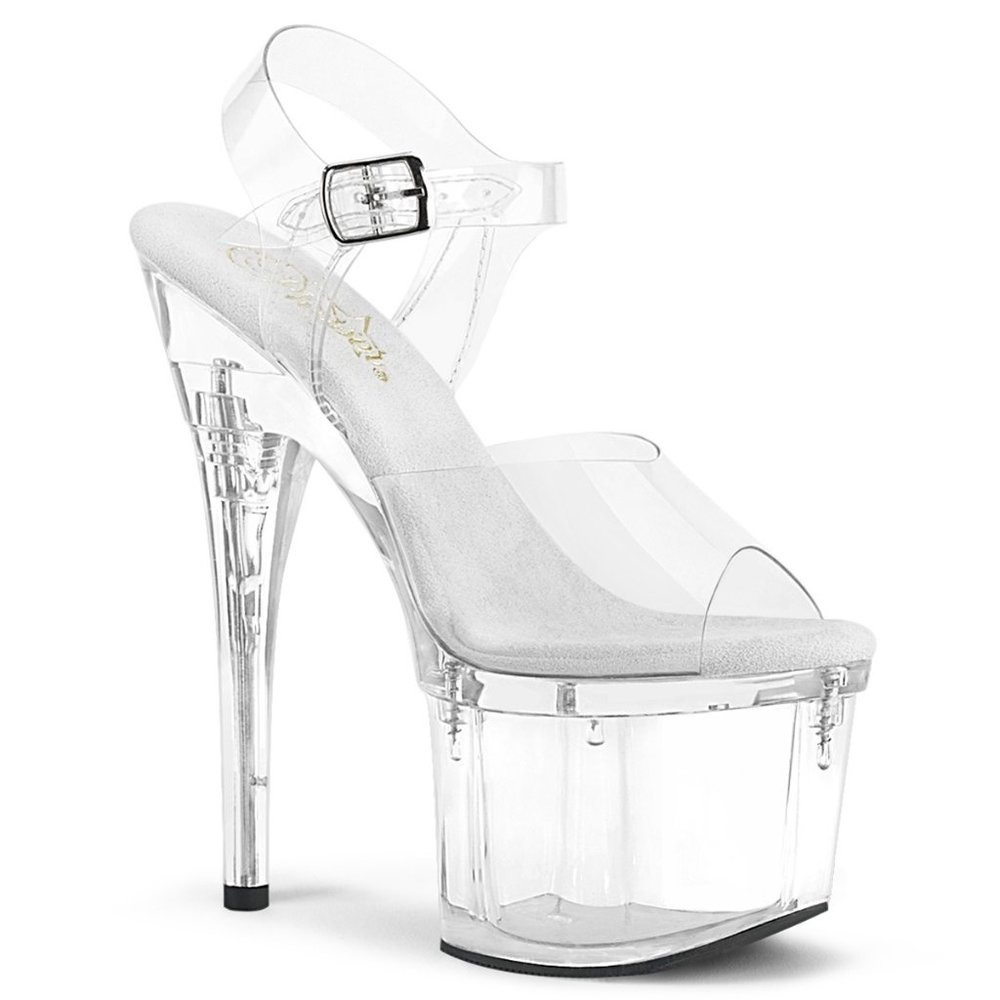 Pleaser Esteem 708 Womens Clear Platform Heels